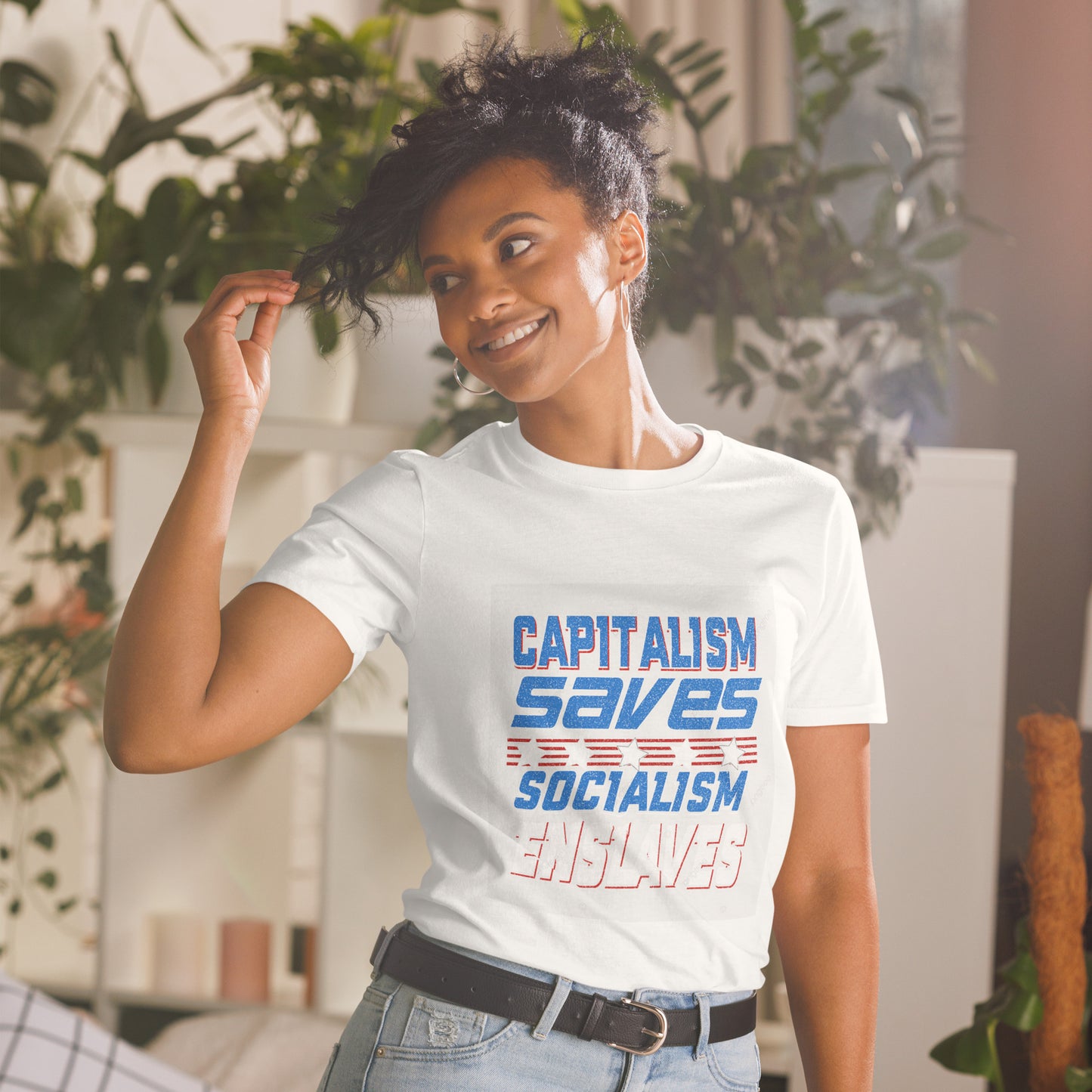 CAPITALISM SAVES SOCIALISM ENSLAVES T-Shirt